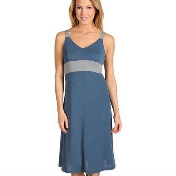 KUHL | Prima Knit A-Line Tank Dress Indian Teal & Gray Women’s Size Small - Picture 1 of 9